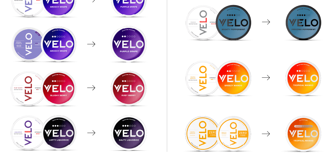 Velo snus ny design och nya produktnamn