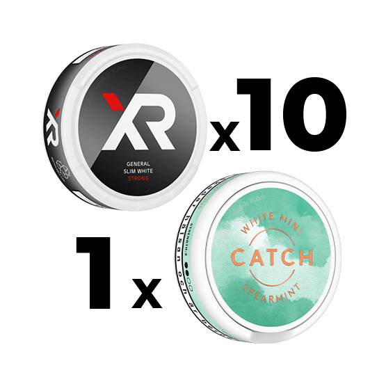 Mixpack 10 XR General Strong Slim White & 1 Catch White Spearmint Mini