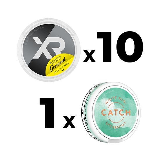 Mixpack 10 XR General Slim White & 1 Catch White Spearmint Mini