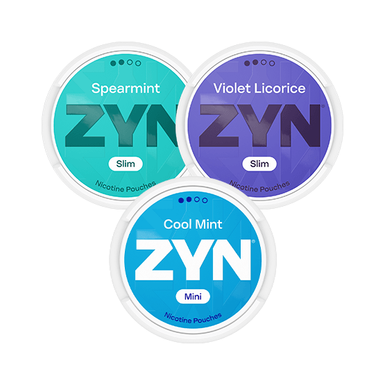 ZYN Slim Spearmint S2 & ZYN Slim Violet Licorice S2 & ZYN Mini Cool Mint S2  Mixpack