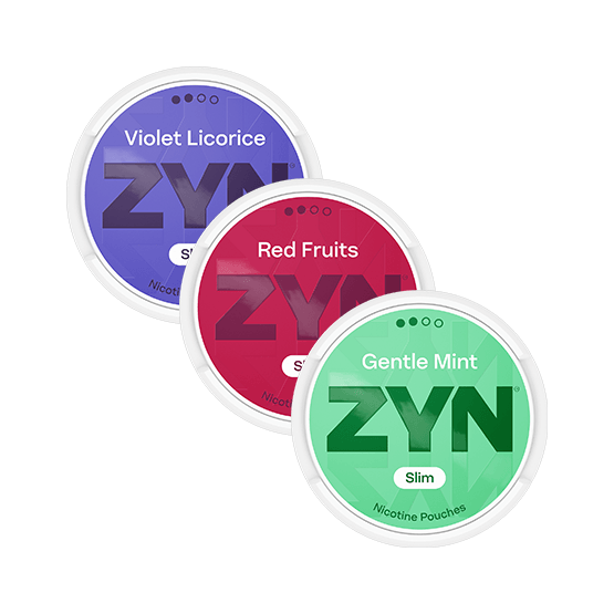 ZYN Slim Red Fruits S2 & ZYN Slim Gentle Mint S2 & ZYN Slim Violet Licorice S2 Mixpack