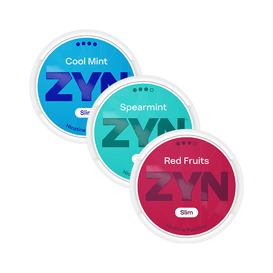 ZYN Slim Red Fruits S3 & ZYN Slim Spearmint S3 & ZYN Slim Cool Mint S4 Mixpack