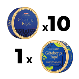 10 Göteborgs Rapé White Portion Strong  + 1 Göteborgs Rapé Masthugget Mixpack