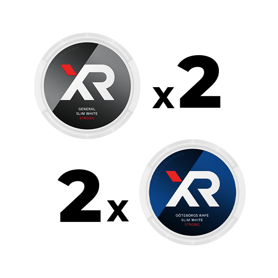 XR 2x General White Strong, 2x Göteborgs Rapé Strong Mixpack